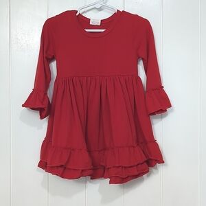 Boutique Red Girl Ruffle Dress
